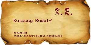 Kutassy Rudolf névjegykártya