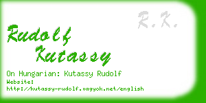 rudolf kutassy business card